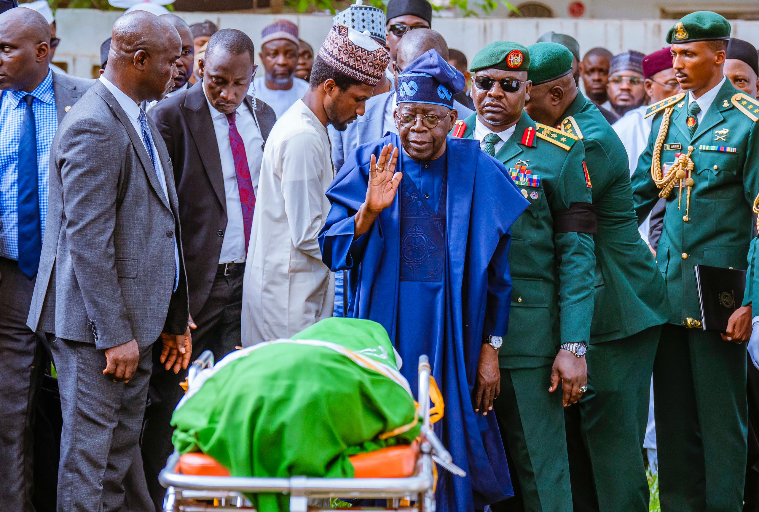 PRESIDENT TINUBU, VP SHETTIMA, DIGNITARIES BID FAREWELL AS FORMER PRESIDENT BUHARI LAID TO REST IN DAURA